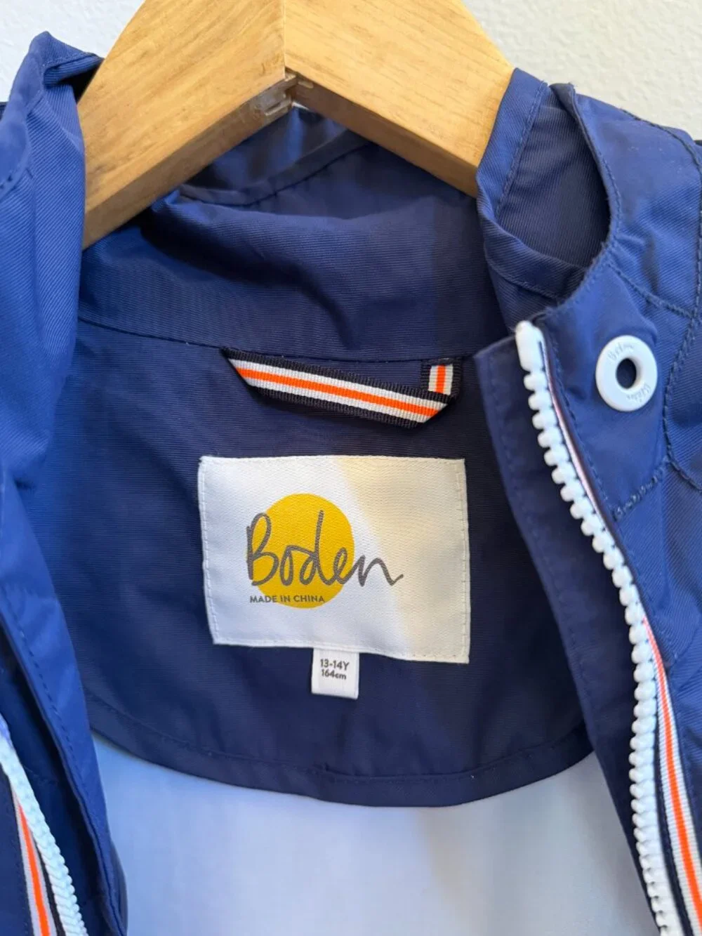 Boden Girls Hooded Rain Jacket, Size 13–14 Years